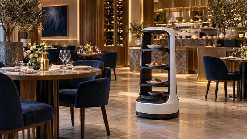 Robot de servicio conceptual en un restaurante
