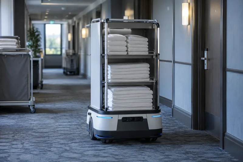 Transporte de suministros; aplicación conceptual de robótica para hostelería y servicios