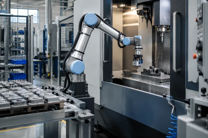 Carga de máquinas; aplicación conceptual de robótica para industria