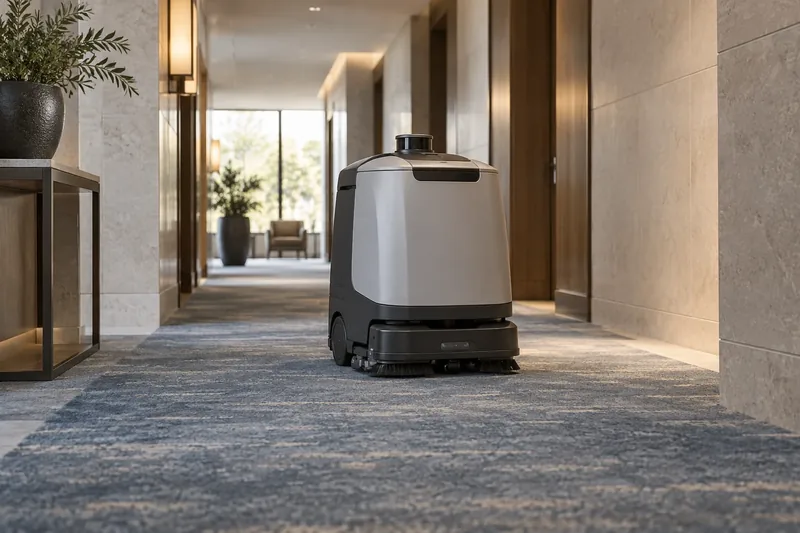 Robot de aspirado en un hotel; aplicación conceptual